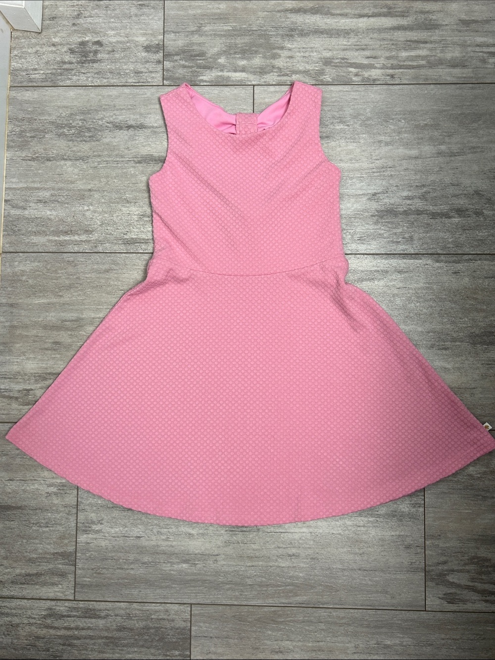 Kate Spade Girls Pink Textured Sleeveless Skater Dress